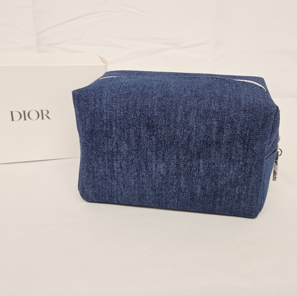 Dior Denim Mini Clutch Travel Bag in Blue Denim and Silver NWT - Picture 5 of 11